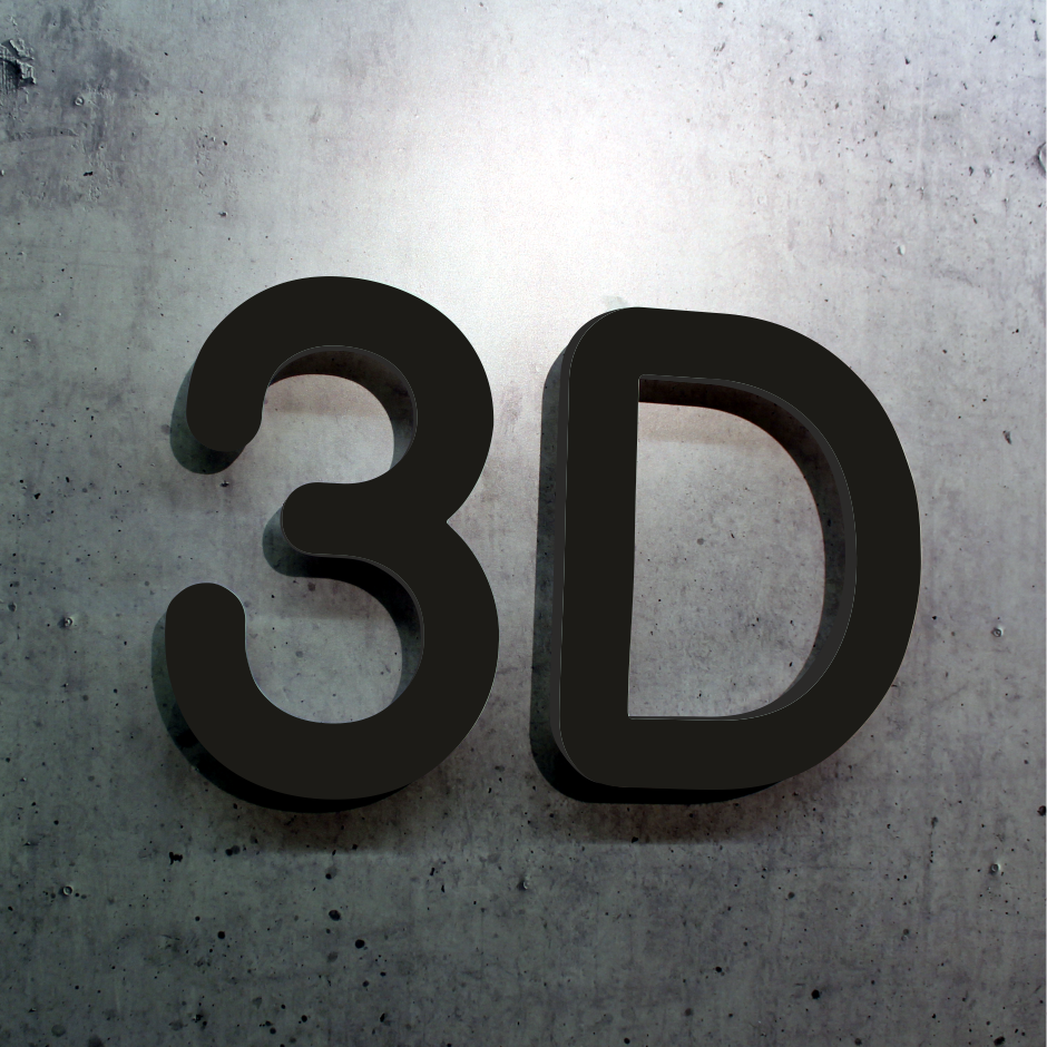 3D Buchstaben aus Acryl und Kunststoff, wahlweise beleuchtet